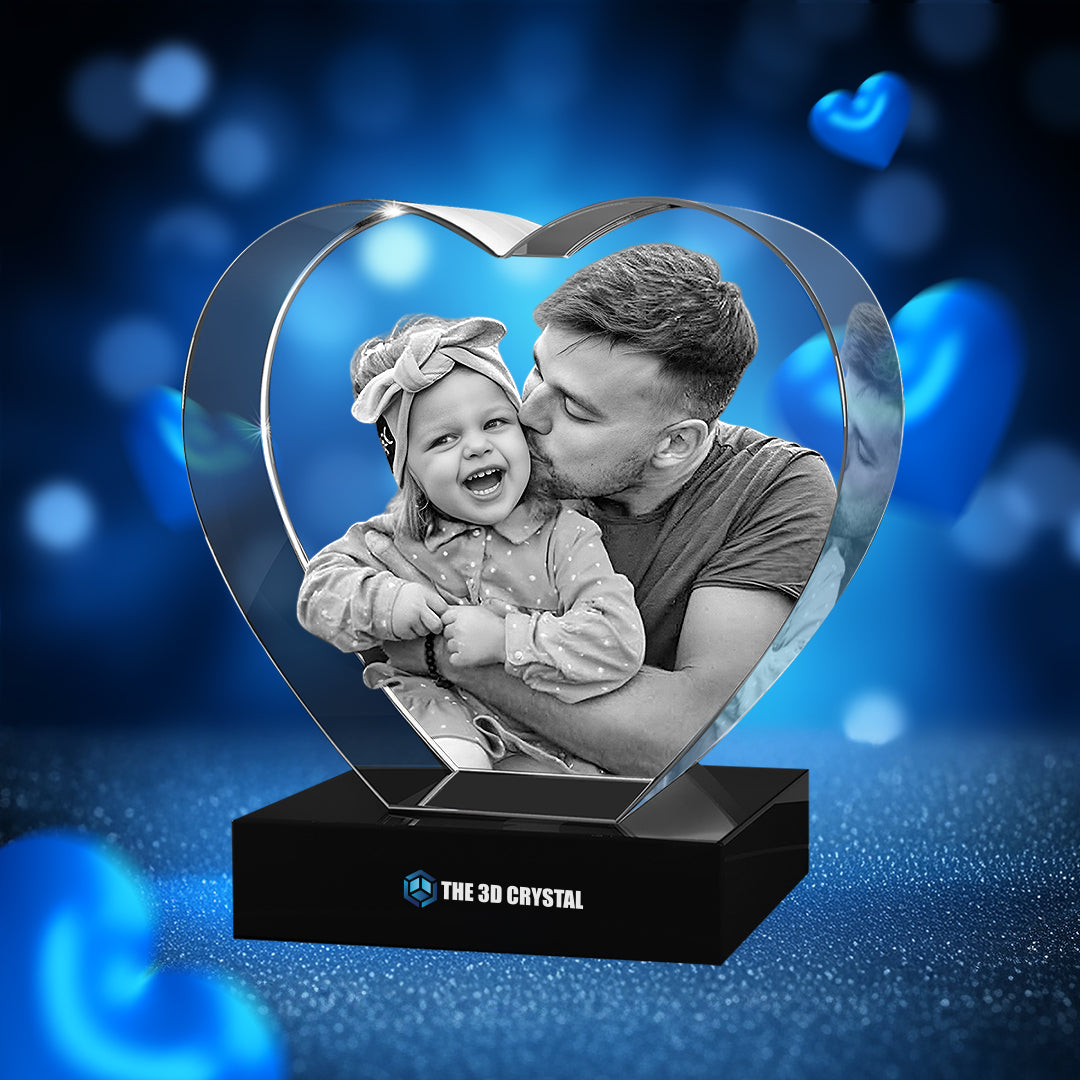3D Crystal Heart Father's Day Gift