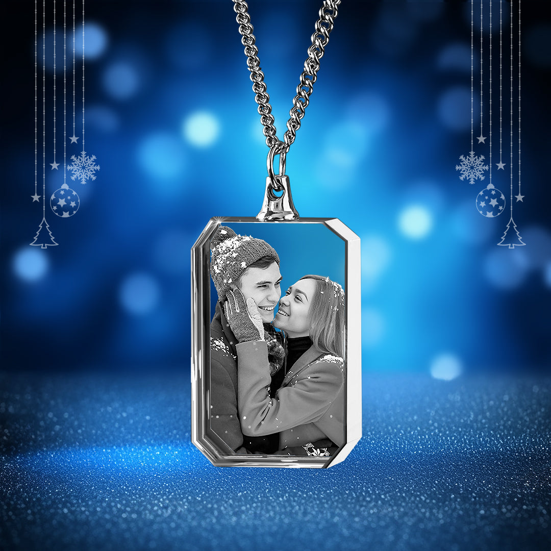 Christmas Day Heart-Shaped 3D Crystal Necklace