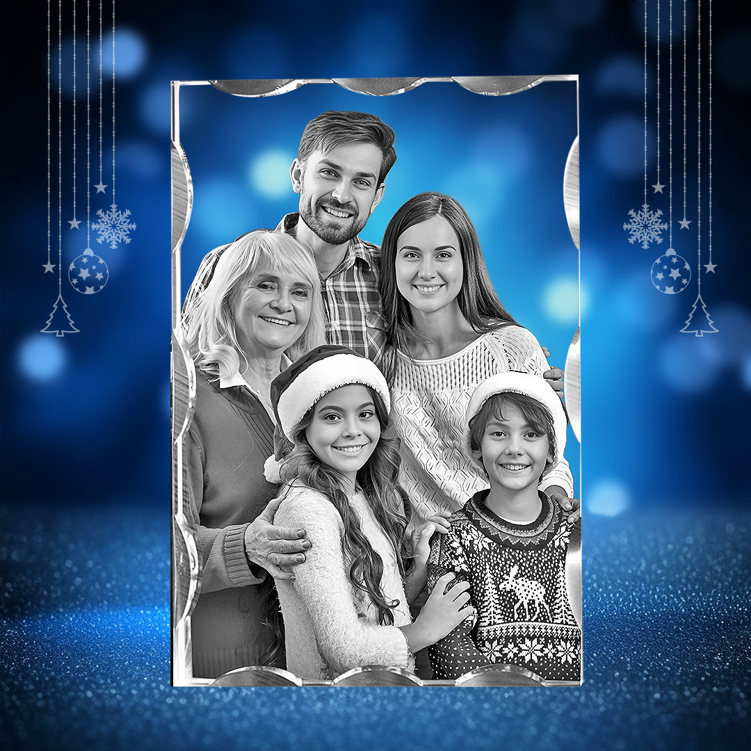 Wave 3D Crystal For Christmas Day Gift