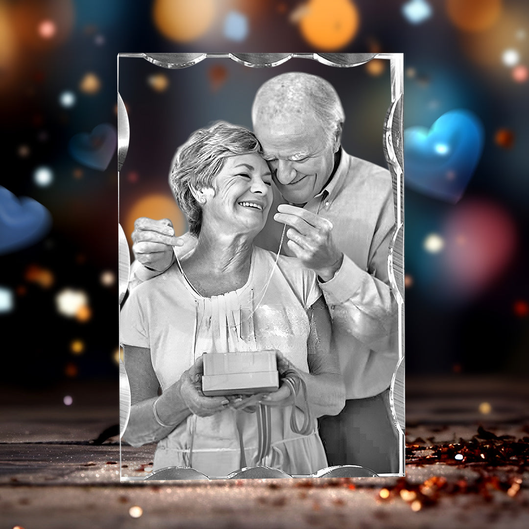 Wave 3D Crystal For Anniversary Day  Gift