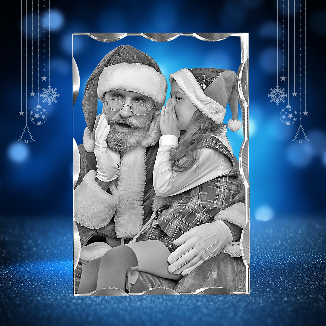 Wave 3D Crystal For Christmas Day Gift