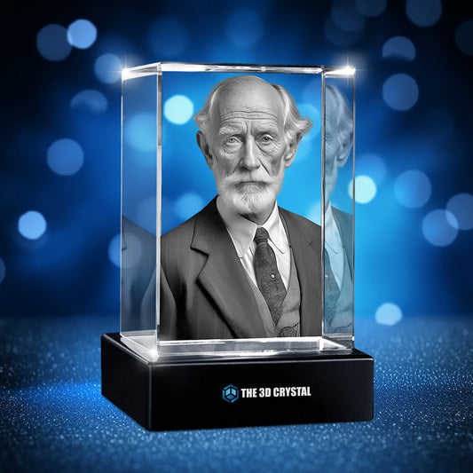 Custom 3D Crystal Cube Photo Frame with LED Lights – Memorial