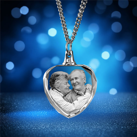 Memorial Heart-Shaped 3D Crystal Necklace