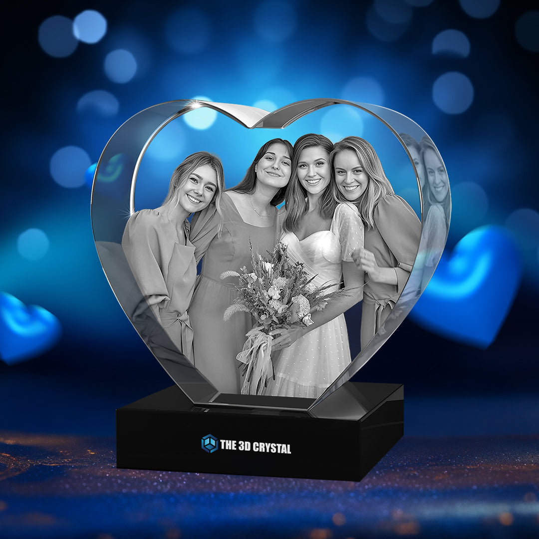 3D Crystal Heart Wedding Days  Gift