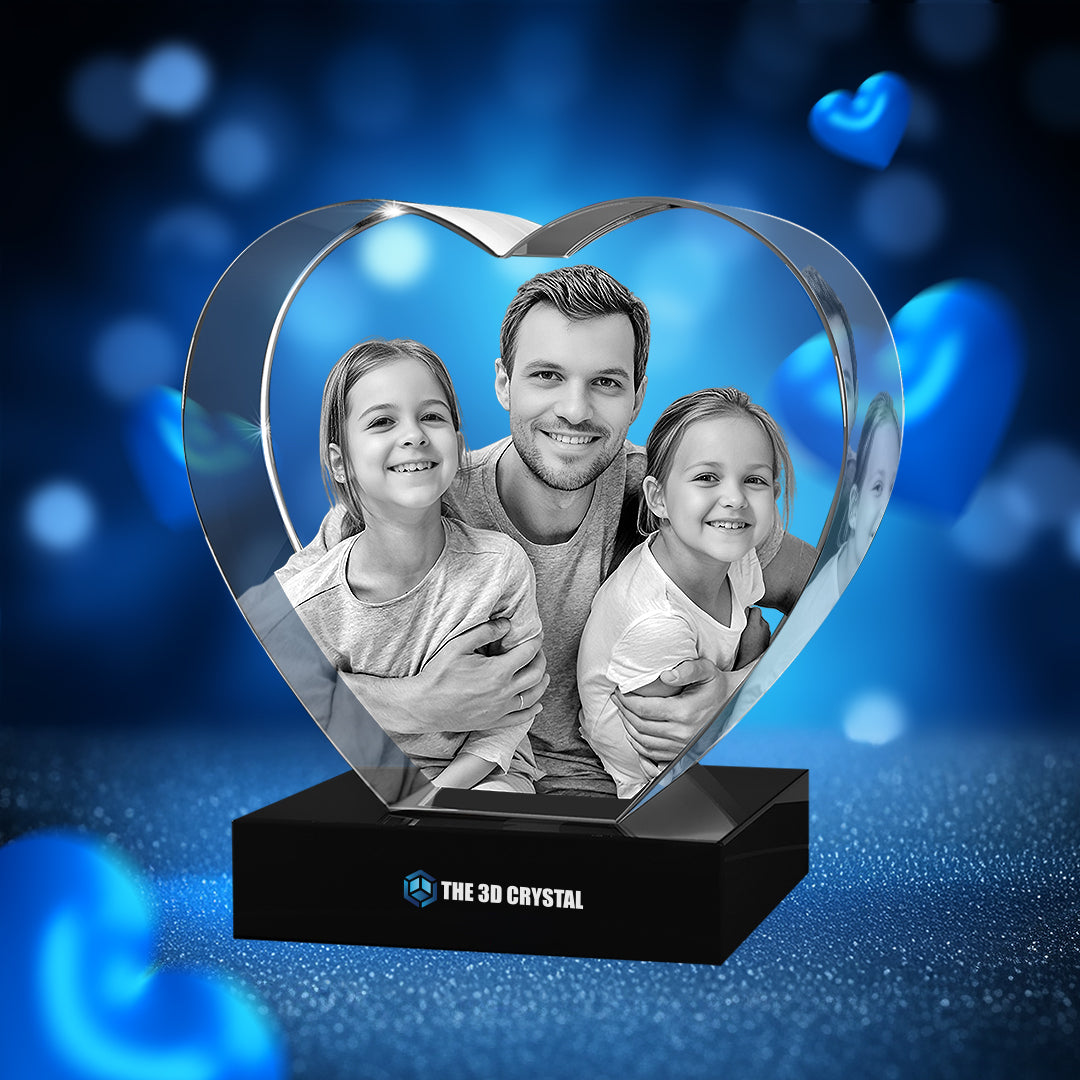 3D Crystal Heart Father's Day Gift