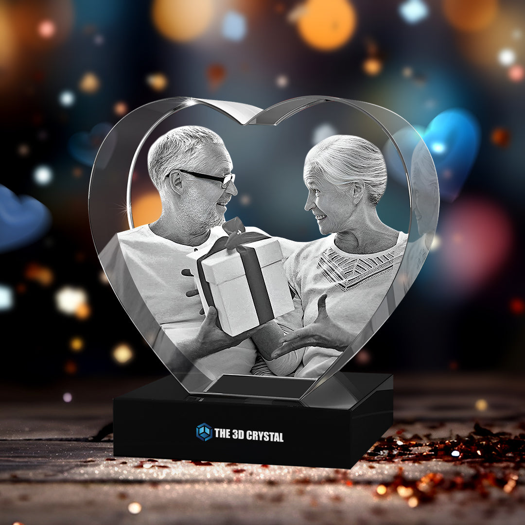 3D Crystal Heart For  Anniversary Day