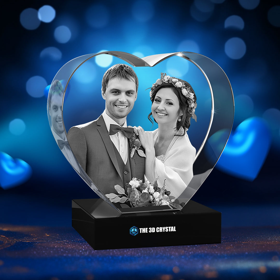 3D Crystal Heart Wedding Days  Gift