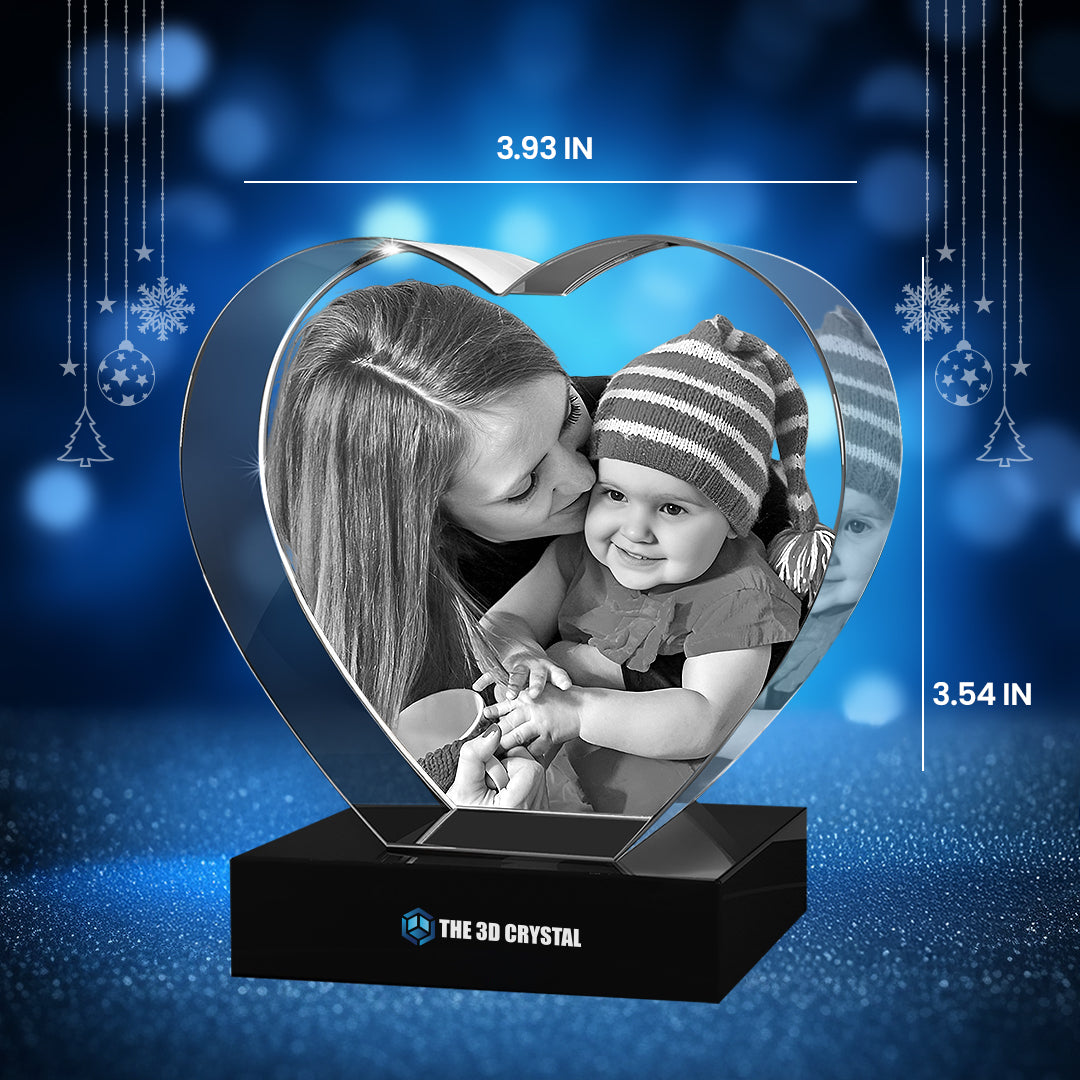 3D Crystal Heart For  Christmas Day