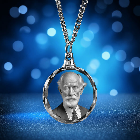 Memorial 3D Crystal Round Necklace – Custom Gift for Women, Men