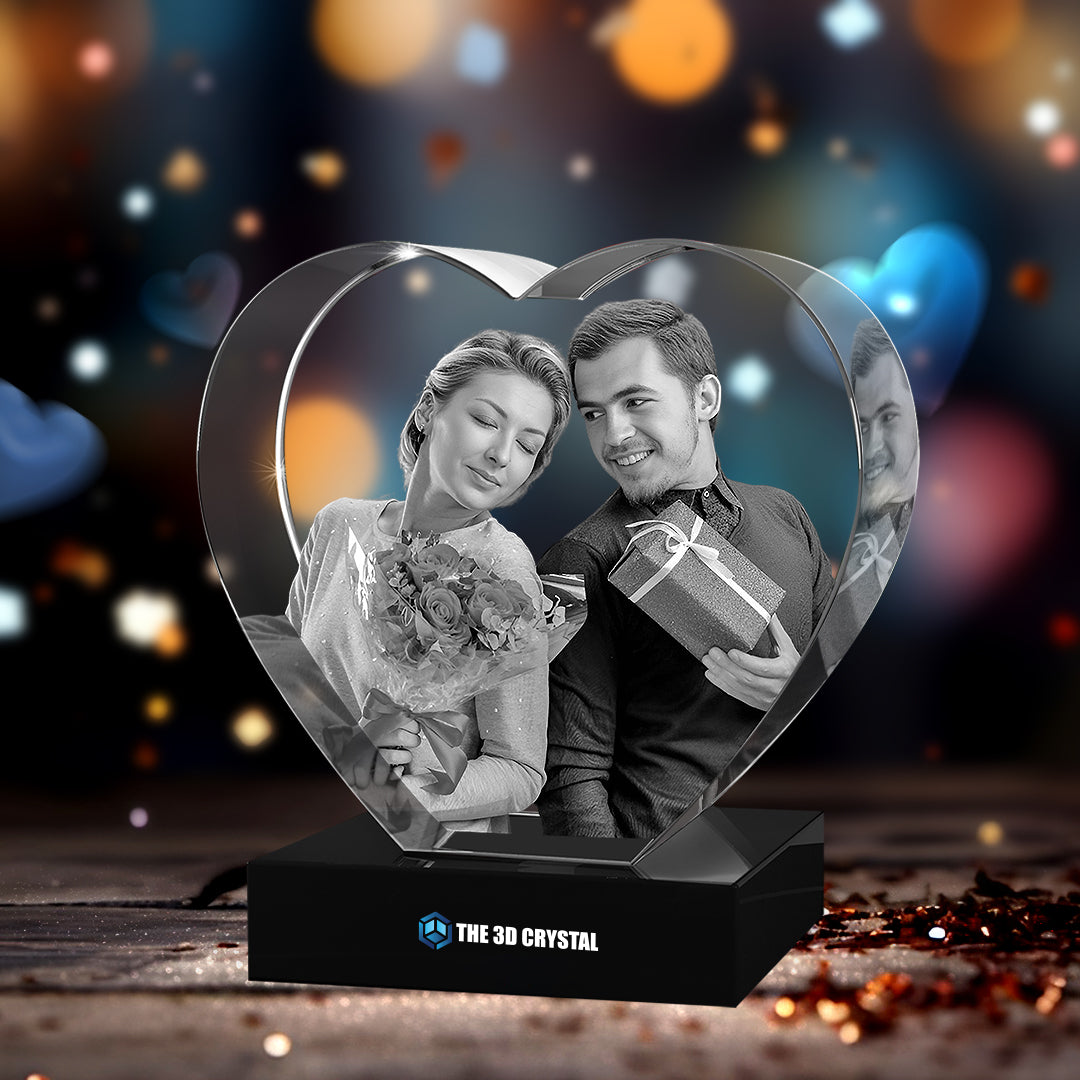 3D Crystal Heart For  Anniversary Day