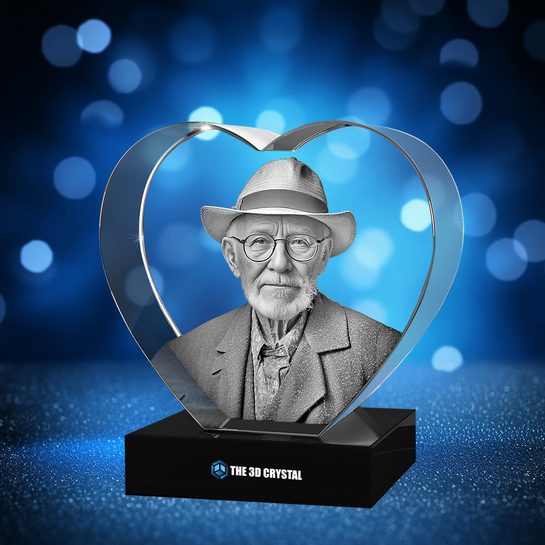 3D Crystal Heart For  Memorial