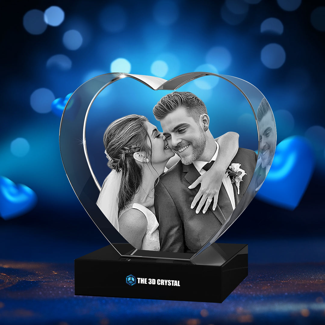 3D Crystal Heart Wedding Days  Gift